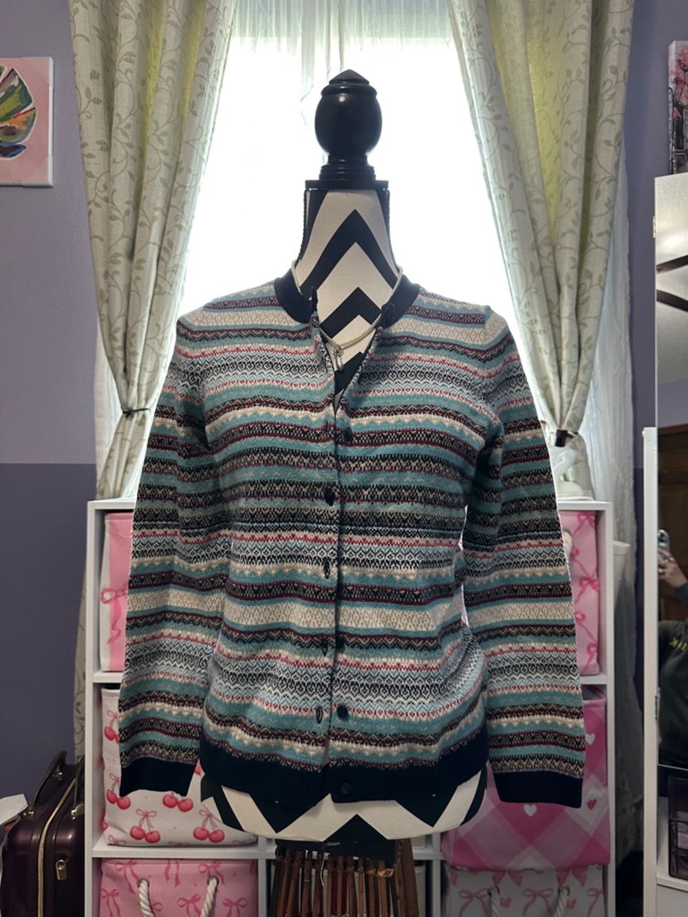 Talbots multicolor lambswool cardigan  S